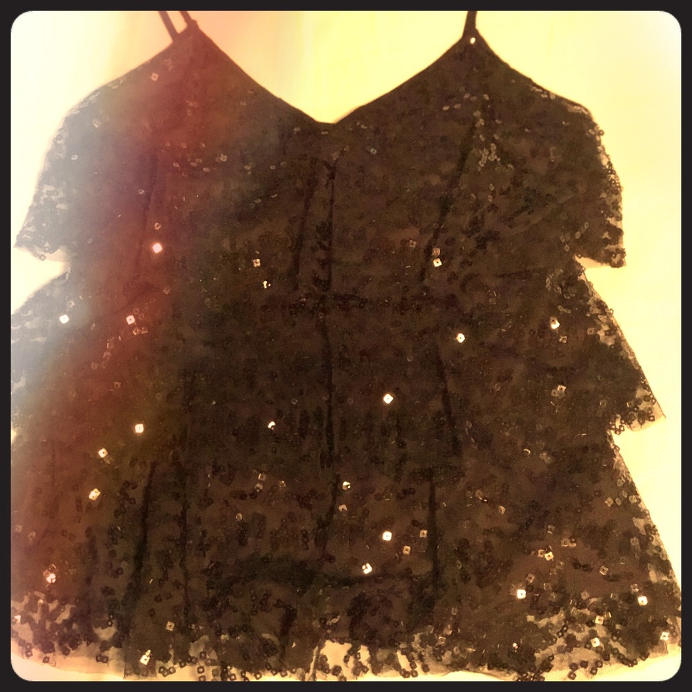 Spaghetti strap sequence top